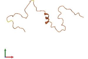 AlphaFold protein structure predicition of Human Recombinant KRTAP6-1 Protein, UniprotID Q3LI64