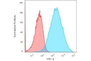 Flow Cytometric Analysis of trypsinized-MCF-7 cells. (Recombinant EpCAM anticorps  (N-Term))