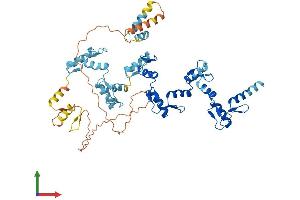 AlphaFold protein structure predicition of Human Recombinant ZNF266 Protein, UniprotID Q14584