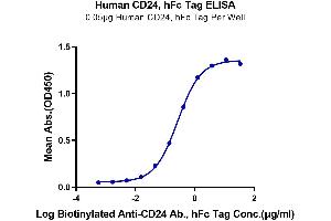 Immobilized Human CD24, hFc Tag at 0. (CD24 Protein (AA 27-59) (Fc Tag))