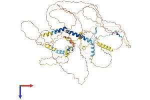AlphaFold protein structure predicition of Human Recombinant PPP1R15B Protein, UniprotID Q5SWA1