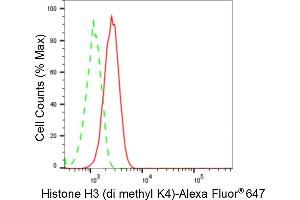 Flow cytometric analysis of Histone H3 (di methyl K4) expression in HT- cells using Histone H3 (di methyl K4) antibody (ABIN7798955), 1:2,000). (Recombinant Histone 3 anticorps  (H3K4me2))