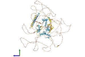 AlphaFold protein structure predicition of Human Recombinant SALL4 Protein, UniprotID Q9UJQ4