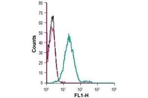 Cell surface detection of GPER1 in live intact human THP-1 monocytic leukemia cells: (black line) Cells.