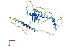 AlphaFold protein structure predicition of Mouse Recombinant Lin37 Protein, UniprotID Q9D8N6