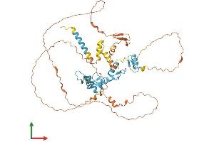 AlphaFold protein structure predicition of Human Recombinant ZNF692 Protein, UniprotID Q9BU19