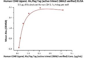 CD40 Ligand (CD40LG) (AA 116-261) (Active) protein (DYKDDDDK Tag,His tag)