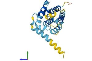 AlphaFold protein structure predicition of Mouse Recombinant Bcl2l10 Protein, UniprotID Q9Z0F3