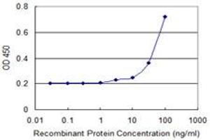 Detection limit for recombinant GST tagged WSB1 is 10 ng/ml as a capture antibody. (WSB1 anticorps  (AA 53-137))