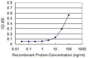 Detection limit for recombinant GST tagged FLJ20643 is approximately 10ng/ml as a capture antibody. (PIH1D1 anticorps  (AA 1-290))