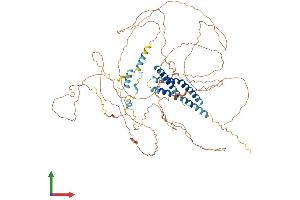 AlphaFold protein structure predicition of Human Recombinant CEP68 Protein, UniprotID Q76N32
