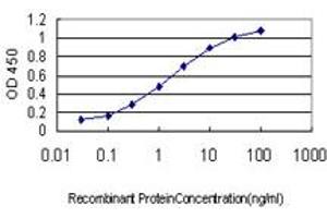 Detection limit for recombinant GST tagged IRAK2 is approximately 0. (IRAK2 anticorps  (AA 111-210))