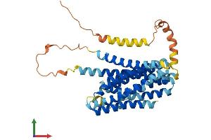 AlphaFold protein structure predicition of Mouse Recombinant Slc39a13 Protein, UniprotID Q8BZH0