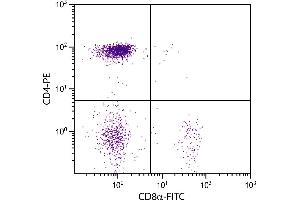 Chicken peripheral blood lymphocytes were stained with Mouse Anti-Chicken CD8α-FITC. (CD8 alpha anticorps  (FITC))