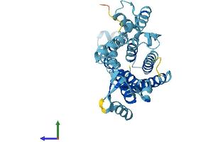 AlphaFold protein structure predicition of Human Recombinant SFXN2 Protein, UniprotID Q96NB2