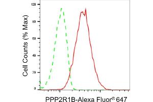 Flow cytometric analysis of PPP2R1B expression in HepG2 cells using PPP2R1B antibody (ABIN7800022), 1:2,000).