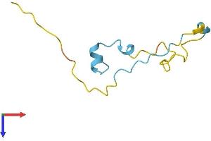 AlphaFold protein structure predicition of Human Recombinant PDE6H Protein, UniprotID Q13956