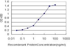 Detection limit for recombinant GST tagged BCAP29 is approximately 0. (BCAP29 anticorps  (AA 125-241))