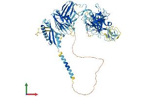 AlphaFold protein structure predicition of Mouse Recombinant St14 Protein, UniprotID P56677
