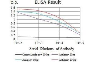 Black line: Control Antigen (100 ng), Purple line: Antigen(10 ng), Blue line: Antigen (50 ng), Red line: Antigen (100 ng),