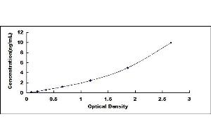 Typical standard curve (Humainin 1/MTRNR2L1 Kit ELISA)