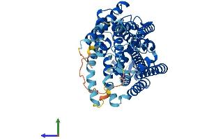 AlphaFold protein structure predicition of Human Recombinant PIGW Protein, UniprotID Q7Z7B1