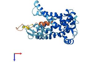 AlphaFold protein structure predicition of Mouse Recombinant Slc25a16 Protein, UniprotID Q8C0K5