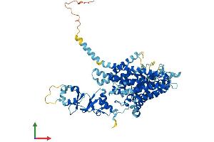 AlphaFold protein structure predicition of Mouse Recombinant Clcnkb Protein, UniprotID Q9WUB6