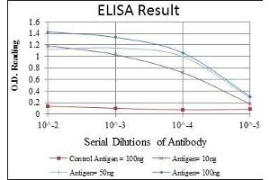 Red: Control Antigen (100 ng), Purple: Antigen (10 ng), Green: Antigen (50 ng), Blue: Antigen (100 ng),