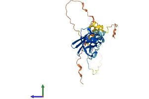 AlphaFold protein structure predicition of Human Recombinant PPP1R3E Protein, UniprotID Q9H7J1