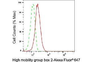 Flow cytometric analysis of High mobility group box 2 expression in HepG2 cells using High mobility group box 2 antibody (ABIN7798911), 1:2,000). (Recombinant HMGB2 anticorps)
