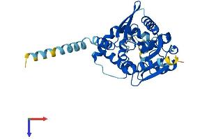 AlphaFold protein structure predicition of Human Recombinant ABHD6 Protein, UniprotID Q9BV23