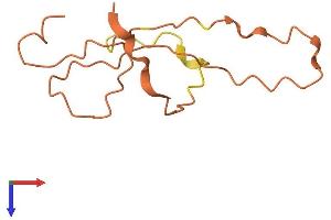 AlphaFold protein structure predicition of Human Recombinant KRTAP3-3 Protein, UniprotID Q9BYR6