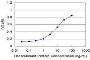 Detection limit for recombinant GST tagged RAX is approximately 0.