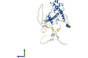 AlphaFold protein structure predicition of Human Recombinant DMAP1 Protein, UniprotID Q9NPF5