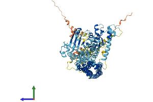 AlphaFold protein structure predicition of Human Recombinant NUGGC Protein, UniprotID Q68CJ6