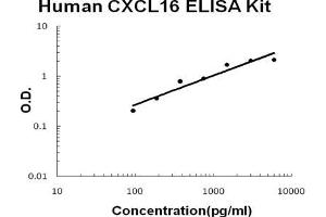 Human CXCL16 EZ Set ELISA Kit standard curve (Humain CXCL16 EZ Set™ ELISA Kit (DIY Antibody Pairs))