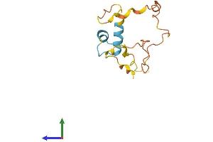 AlphaFold protein structure predicition of Mouse Recombinant Lelp1 Protein, UniprotID Q9DAE3