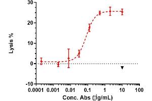 HEP3B cells were stained with anti-GPC3 / Glypican-3 Reference Antibody (codrituzumab) and negative control protein respectively, washed and then followed by PE and analyzed with FACS. (Recombinant GPC3 (Codrituzumab Biosimilar) anticorps)