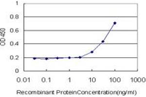 Detection limit for recombinant GST tagged BRMS1 is approximately 3ng/ml as a capture antibody. (BRMS1 anticorps  (AA 1-246))