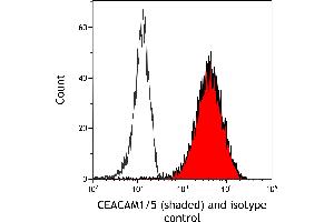 Flow Cytometry (FACS) image for anti-Carcinoembryonic Antigen-Related Cell Adhesion Molecule 1/5 (CEACAM1/5) (AA 35-433) antibody (ABIN7453963)