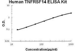 Human TNFRSF14/HVEM EZ Set ELISA Kit standard curve (Humain TNFRSF14/HVEM EZ Set™ ELISA Kit (DIY Antibody Pairs))