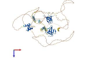 AlphaFold protein structure predicition of Human Recombinant TDRD3 Protein, UniprotID Q9H7E2