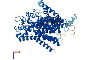 AlphaFold protein structure predicition of Mouse Recombinant Alg6 Protein, UniprotID Q3TAE8