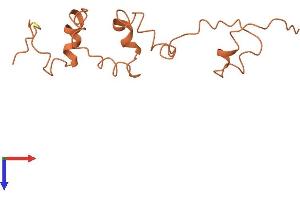 AlphaFold protein structure predicition of Human Recombinant KRTAP4-2 Protein, UniprotID Q9BYR5