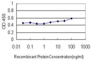 Detection limit for recombinant GST tagged LIPA is approximately 10ng/ml as a capture antibody.