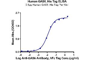 Immobilized Human GAS6, His Tag at 5 μg/mL (100 μL/well) on the plate.