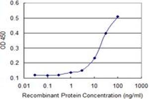 Detection limit for recombinant GST tagged NACA2 is 3 ng/ml as a capture antibody.