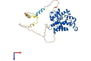 AlphaFold protein structure predicition of Mouse Recombinant Elmod3 Protein, UniprotID Q91YP6