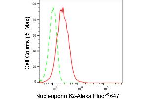 Flow cytometric analysis of Nucleoporin 62 expression in HepG2 cells using Nucleoporin 62 antibody (ABIN7799679), 1:2,000). (Recombinant NUP62 anticorps)